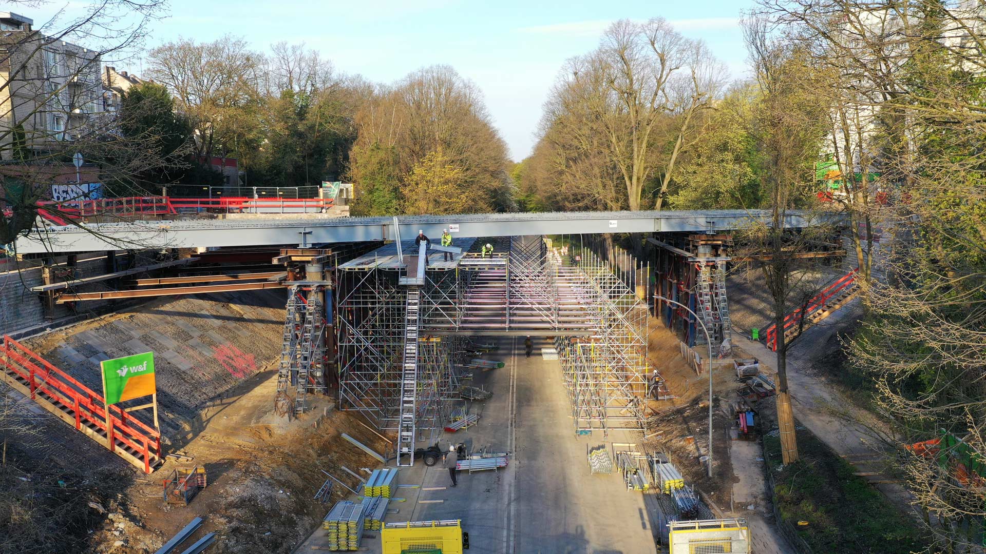 Draheim Steel Brücke Viersener Straße im Bau